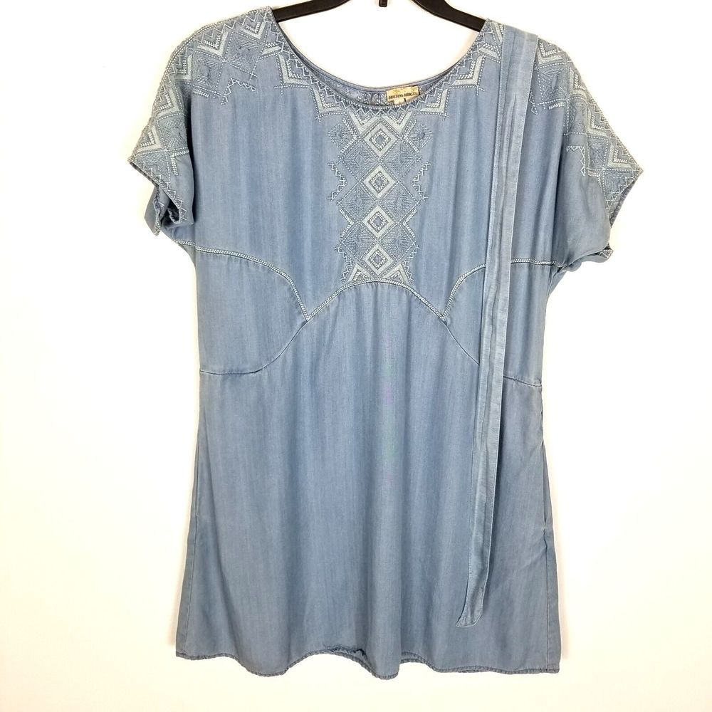 Anthropologie Holding Horses Women Lyocell Chambray Mini Dress Size M-L